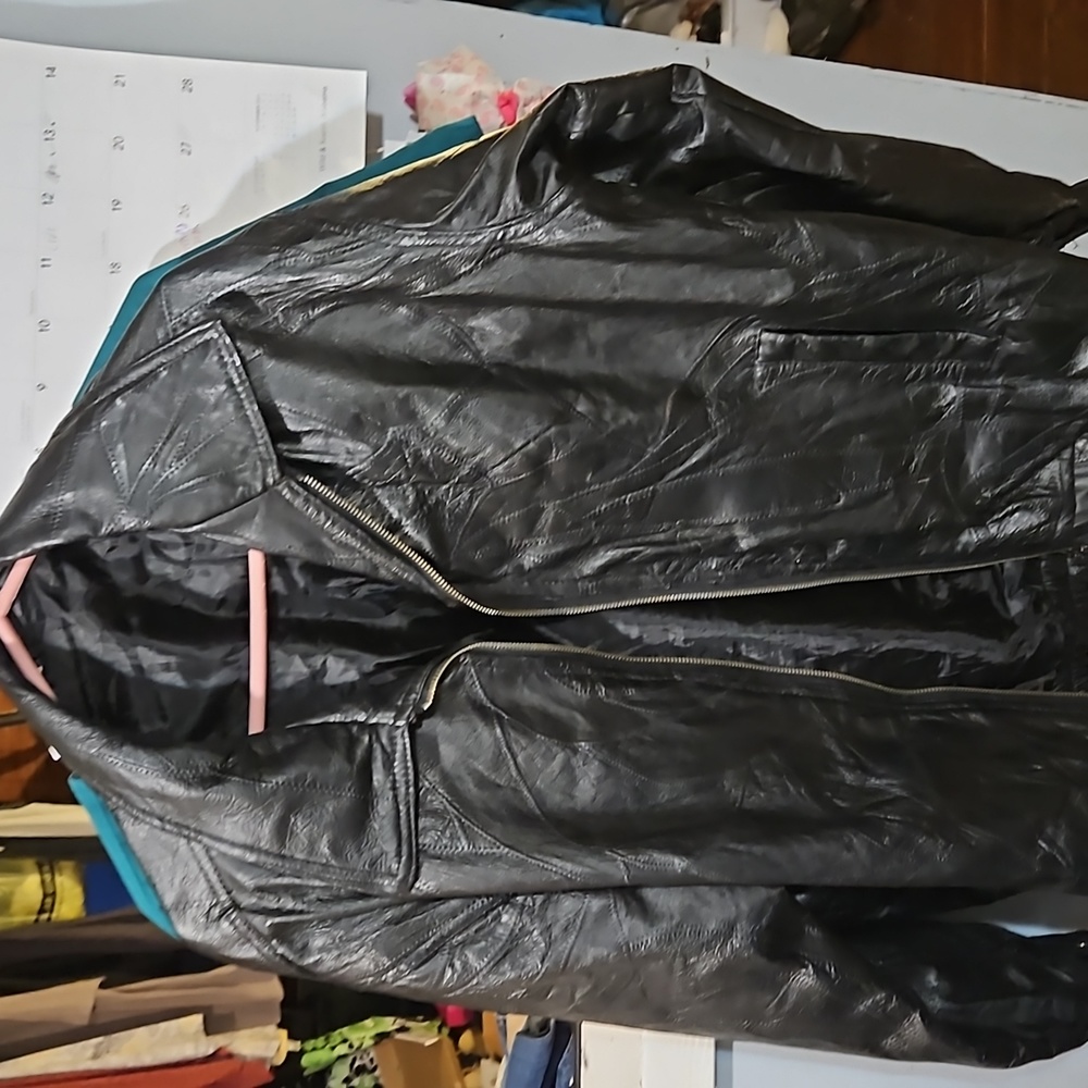 Leather coat men or women's